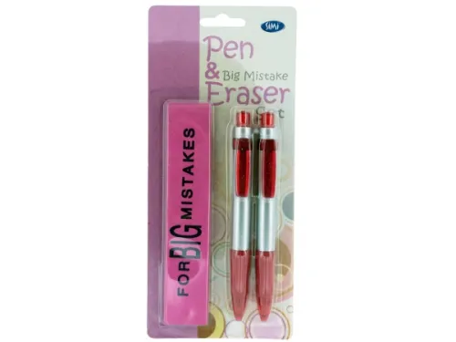 Kole Imports - OP545 - Pens &amp; Big Mistake Eraser Set