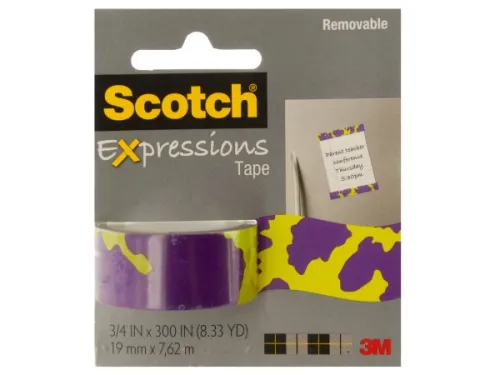 Kole Imports - OP648 - Scotch Expressions Removable Tape - Purple/neon Yellow