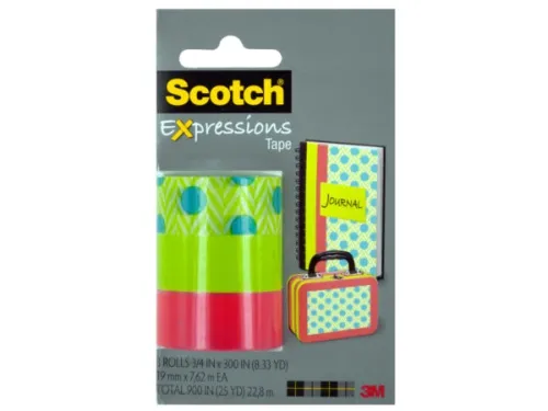 Kole Imports - OP751 - Scotch Expressions Lime Green Dots Tape