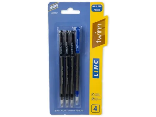Kole Imports - OP891 - Linc Twin Ball Pen And Pencil Pack Of 4