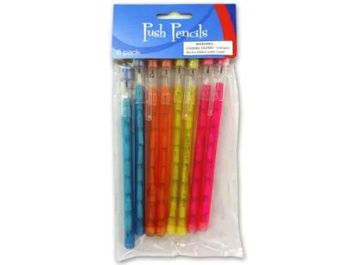 Kole Imports - OR039 - Push Pencils, Pack Of 8