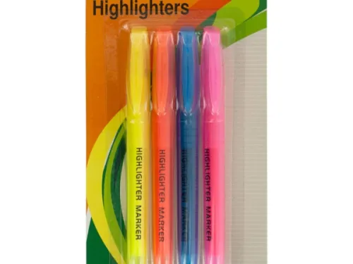 Kole Imports - OR402 - Quick-drying Chisel Tip Highlighters Set