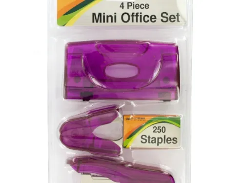 Kole Imports - OR410 - Mini Office Set With Stapler &amp; Hole Punch