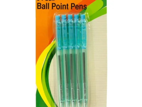 Kole Imports - OR416 - Light Blue Ball Point Pens Set