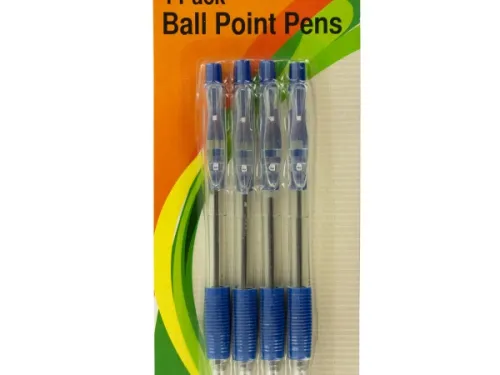 Kole Imports - OR418 - Retractable Blue Ball Point Pens Set