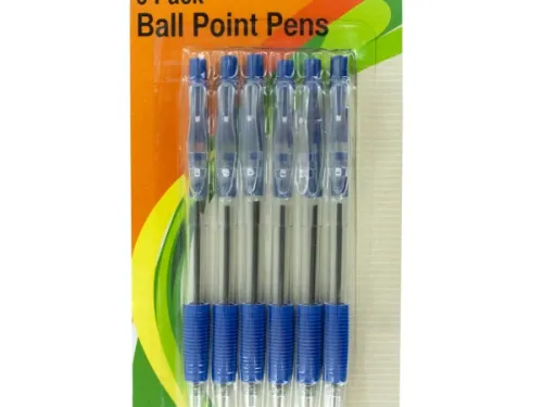 Kole Imports - OR419 - Blue Medium Ball Point Pens Set