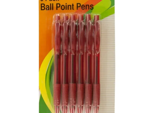 Kole Imports - OR421 - Red Medium Ball Point Pens Set