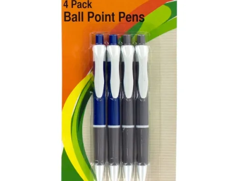 Kole Imports - OR423 - Blue Retractable Ball Point Pens Set