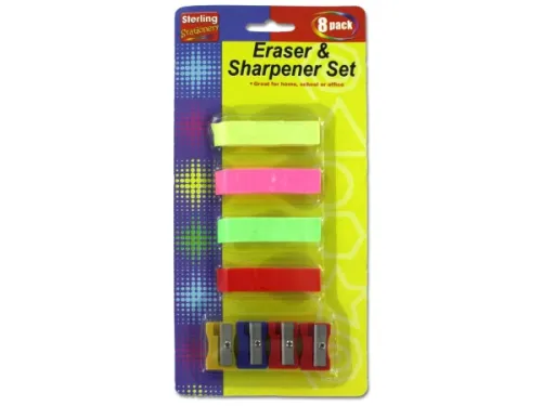 Kole Imports - OS099 - Eraser And Sharpener Set