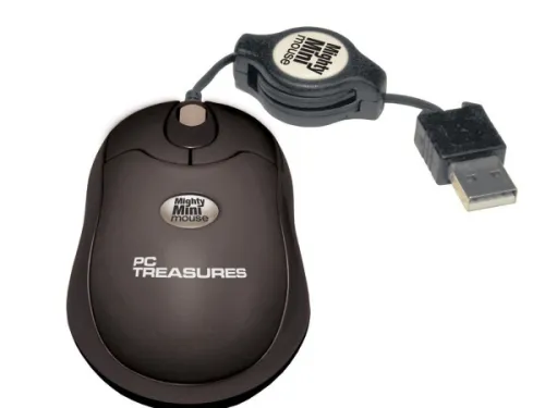 Kole Imports - OS528 - Black Retractable Mini Mouse