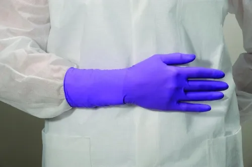 O & M Halyard - Purple Nitrile-Xtra - 50602 - O&M Halyard Purple Nitrile Xtra Exam Glove Purple Nitrile Xtra Medium NonSterile Nitrile Extended Cuff Length Textured Fingertips Purple Chemo Tested