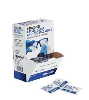 Palmero Health Care - 3534S - ProVision Crystal Clear Anti-Fog Solo Wipes 8" x 5" 100 packs-dispenser box -US SALES ONLY-