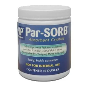Parthenon - Other Brands - PW2001L -  Par sorb absorbent crystals, 16 ounce jar. Helps to prevent leakage in ostomy pouches & make stomal fluids more manageable by changing them into a gel.
