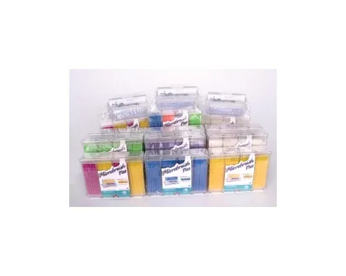 Microbrush - Pr400 - Refill, Regular Size, Assorted (Blue/ Green/ Peach/ Purple), 4 Cartridges Of 100 Applicators, 400/Pk