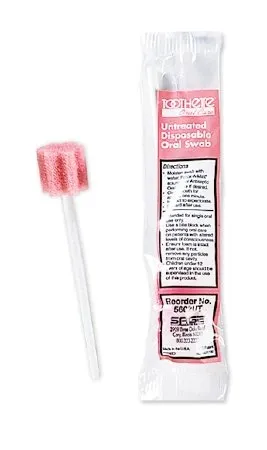 Sage - 5602UT - ToothetteToothette Untreated Oral Swab, 5.3", 3/8" Thick, Pink, Unflavored, 7 Ply Birchwood