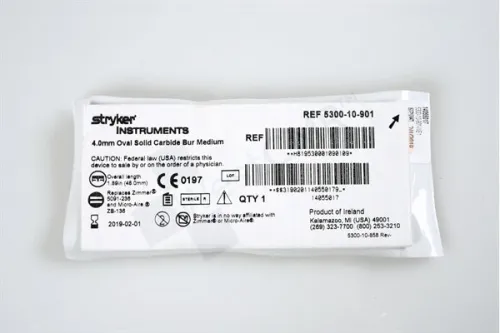 Stryker - 5300-10-901 - STRYKER BUR: OVAL SOLID CARBIDE BUR MEDIUM 4MM