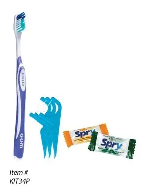 Sunstar Americas - KIT34P - Adult SuperTip Patient Pack Includes: 144 GUM SuperTip Adult Toothbrushes, 144 Eez-Thru Vitamin E & Fluoride Flosser 3-Packs, 288 of Xylitol Gum