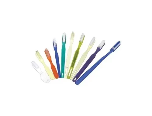 Dukal - TB52 - Toothbrush, 52 Tuft, Blue Handle, Blue & White Nylon Bristles, Soft & Rounded, 144/bx, 10 bx/cs