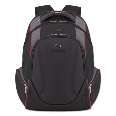 Unitedlugg - USLACV7114 - Launch Laptop Backpack, 17.3", 12 1/2 X 8 X 19 1/2, Black/Gray/Red