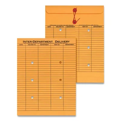 Universal - UNV63568 - String And Button Interoffice Envelope, #97, Two-Sided Five-Column Format, 10 X 13, Light Brown Kraft, 100/Box