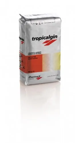 Zhermack - From: C302240 To: C302241 - Tropicalgin Color Changing, Alginate Canister Includes: 453g (1 lb) bag, 1 Storage Container, 1 Measuring Set